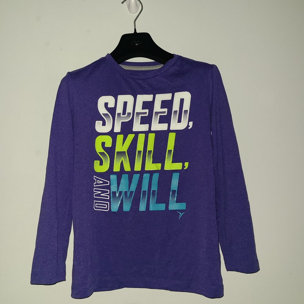 Old Navy Kids Long Sleeve Tee in Purple with Graphic Size 8